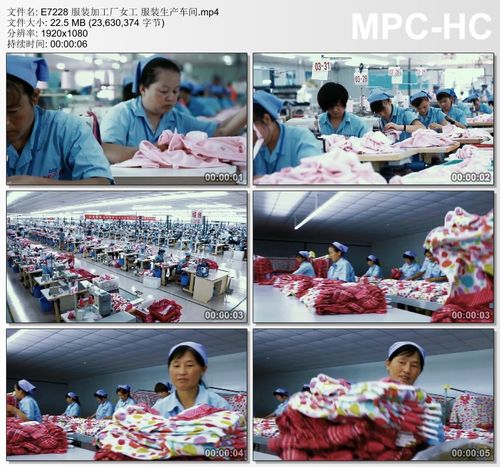 服装加工厂女工服装生产车间 实拍视频素材